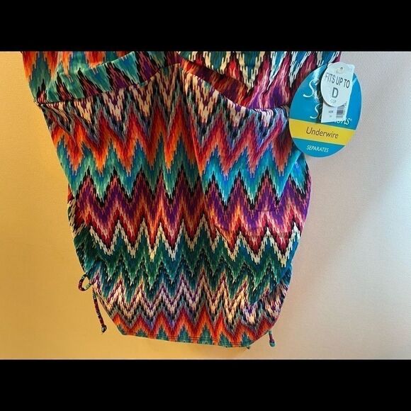 Swim solutions twister Bra printed  tankini Top - Picture 7 of 7